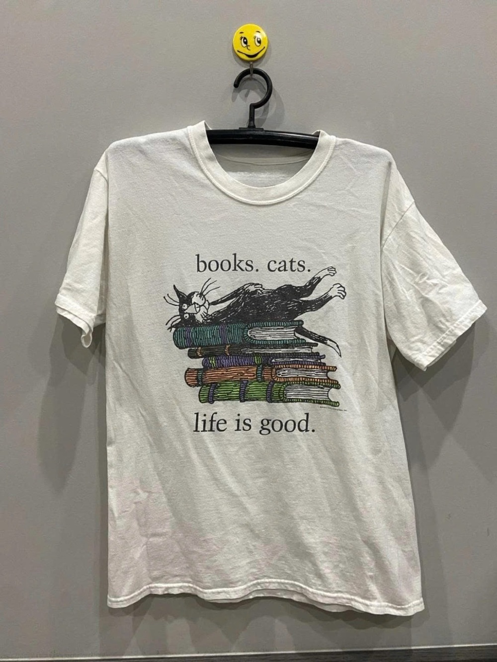 Life Is Good Books & Cats Graphic Tee - White